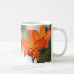 Caneca De Café Mug de Orquídea Laranja Tropical