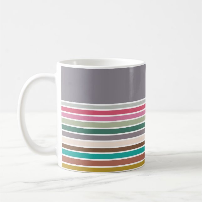 Caneca De Café Mug de Padrão de Faixa Retroativa (Esquerda)