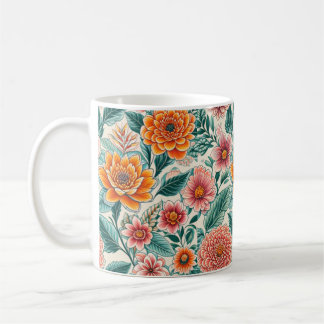 Caneca De Café Mug de padrão de flores