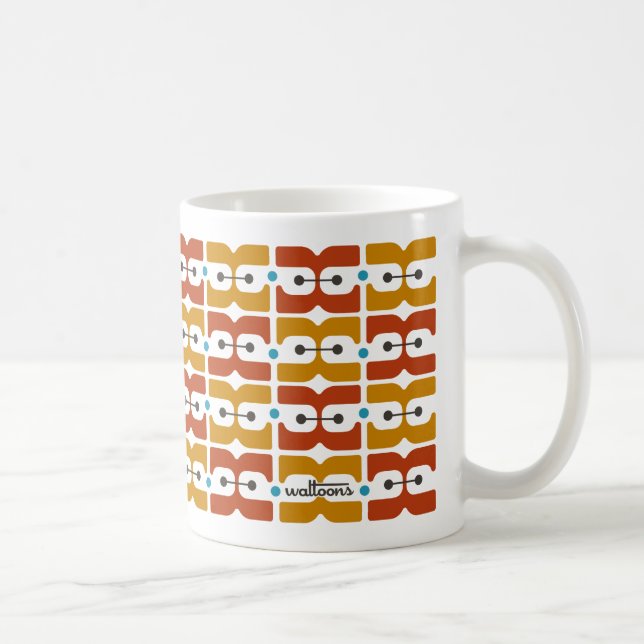 Caneca De Café Mug de Padrão de Mod Retroativo (Direita)