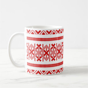 Caneca De Café Mug de padrão geométrico étnico