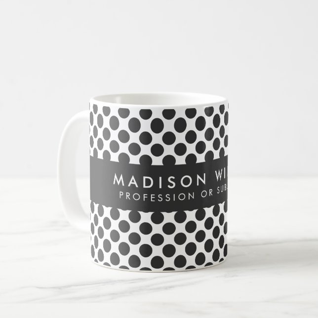 Caneca De Café Mug de padrão geométrico personalizado (Frente Esquerda)