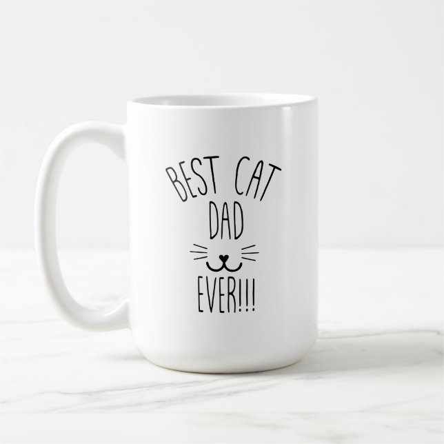 Caneca De Café Mug de Pai de Gato Personalizado, Presente de Gato (Esquerda)