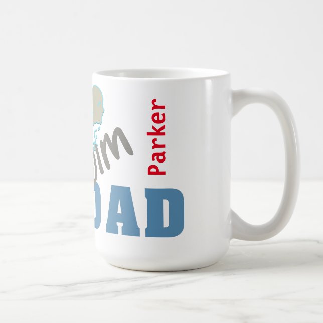 Caneca De Café Mug de Pai de Natação personalizado (Direita)