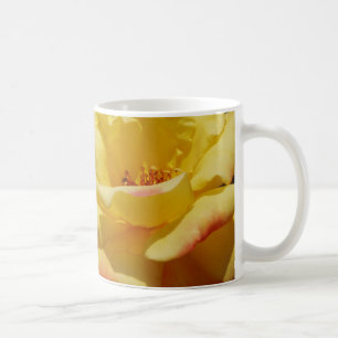 Caneca De Café Mug de Pétalas de Rosa Amarelo