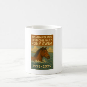 Caneca De Café Mug de Ponyswim, 100° aniversário da ilha de Chinc