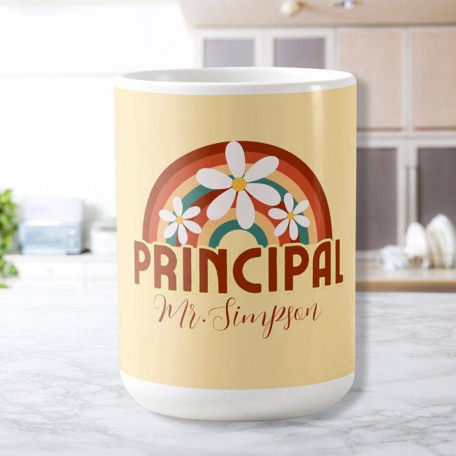 Caneca De Café Mug de Principal Retroativo Personalizado com Nome (Criador carregado)