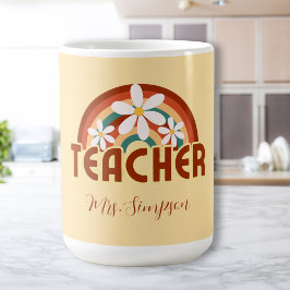 Caneca De Café Mug de professor retrô personalizado com nome