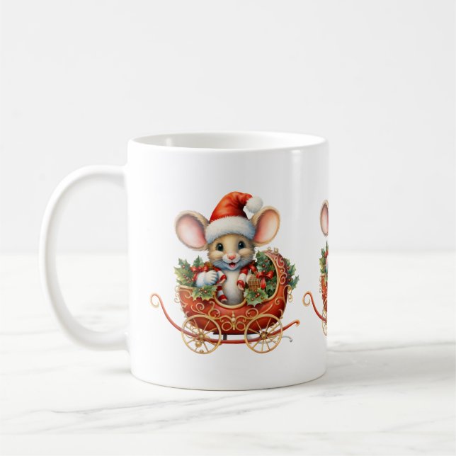 Caneca De Café Mug de rato de Natal bonito (Esquerda)