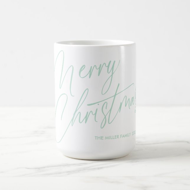 Caneca De Café Mug de Script de Feliz Natal Personalizado | Perso (Centro)
