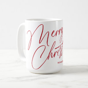Caneca De Café Mug de Script de Feliz Natal Personalizado Perso