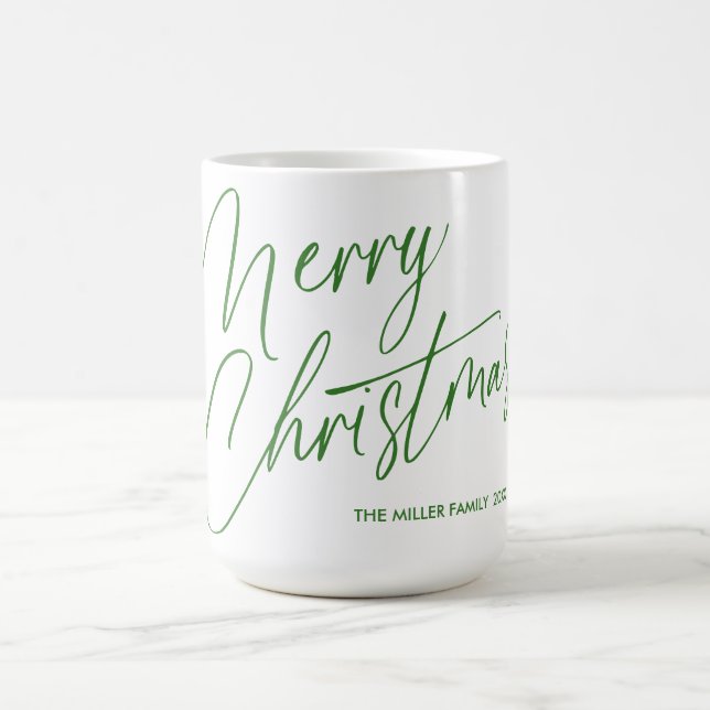 Caneca De Café Mug de Script de Feliz Natal Personalizado | Perso (Centro)