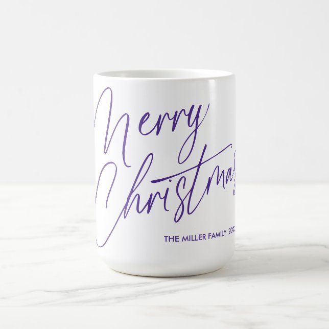 Caneca De Café Mug de Script de Feliz Natal Personalizado | Perso (Centro)