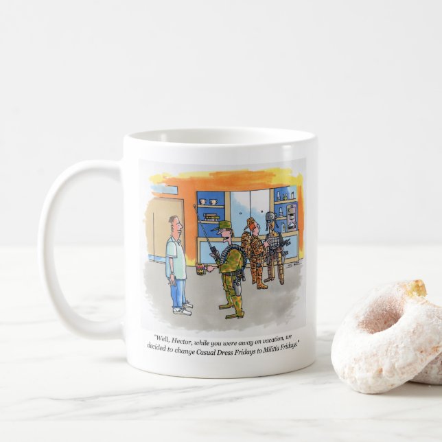 Caneca De Café Mug de sexta-feira da Milícia (Com Donut)