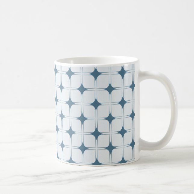 Caneca De Café Mug de sofisticação retrô, azul (Direita)