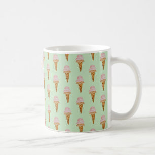 Caneca De Café Mug de Sorvete de aquarela (verde-menta)