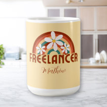 Mug de Vida do Freelancer Personalizado com Nome