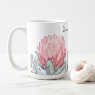 Caneca De Café Mug decorado com flores charmosas e delicadas.