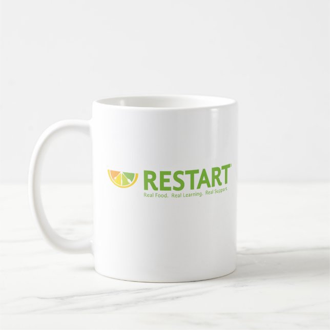 Caneca De Café Mug do logotipo RESTART (Esquerda)