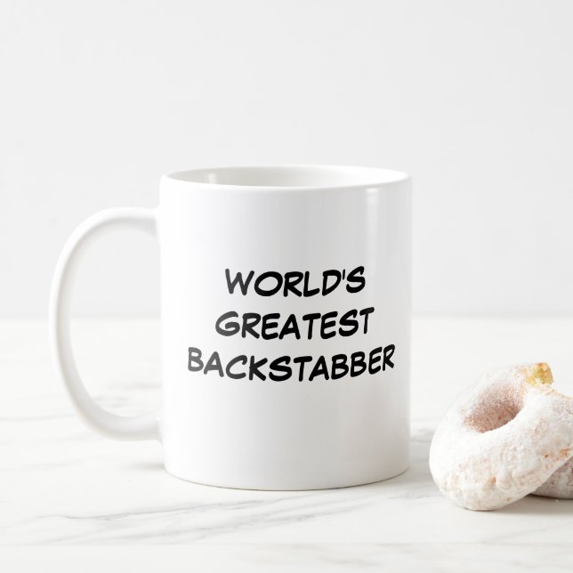Caneca De Café Mug do "Maior Backstabber do Mundo" (Com Donut)