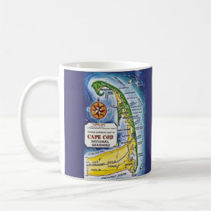 Caneca De Café Mug do Mapa do Mar Nacional do Cabo Cod