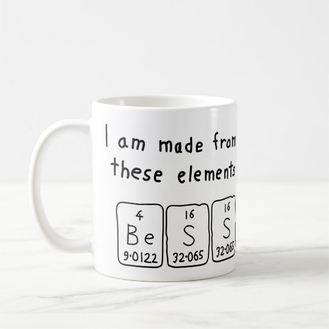 Caneca De Café Mug do nome da mesa periódica Bess (Esquerda)