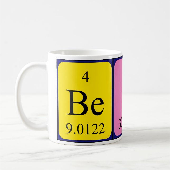 Caneca De Café Mug do nome da mesa periódica Bess (Esquerda)