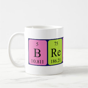 Caneca De Café Mug do nome da mesa periódica Brennan