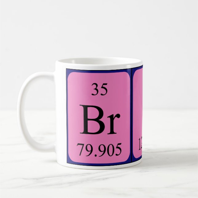 Caneca De Café Mug do nome da mesa periódica Brit (Esquerda)
