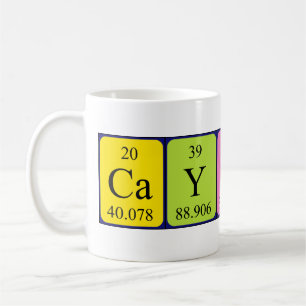 Caneca De Café Mug do nome da mesa periódica Cayson