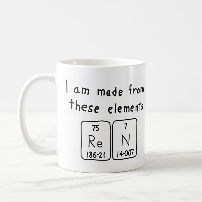 Caneca De Café Mug do nome da mesa periódica da en (Esquerda)