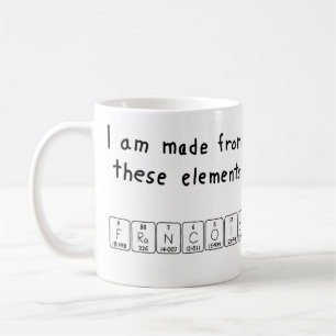 Caneca De Café Mug do nome da mesa periódica da França