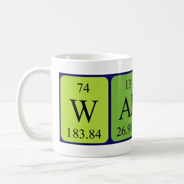 Caneca De Café Mug do nome da mesa periódica da Walther (Esquerda)