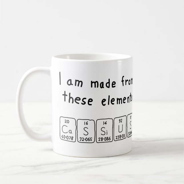 Caneca De Café Mug do nome da mesa periódica de Cassius (Esquerda)