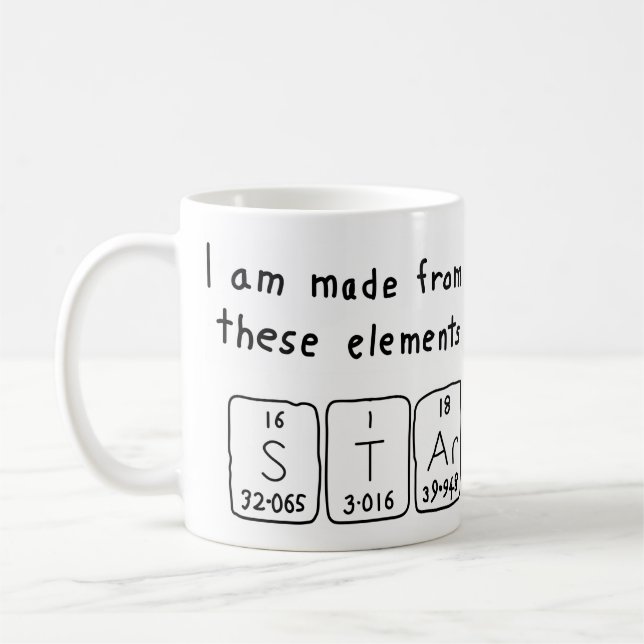 Caneca De Café Mug do nome da mesa periódica de estrelas (Esquerda)
