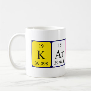 Caneca De Café Mug do nome da mesa periódica de Karson