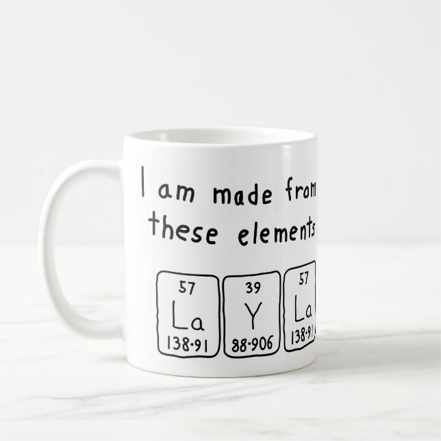 Caneca De Café Mug do nome da mesa periódica de Layla (Esquerda)