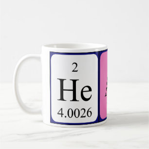 Caneca De Café Mug do nome da mesa periódica de saúde