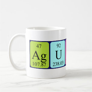 Caneca De Café Mug do nome da mesa periódica do Agustin