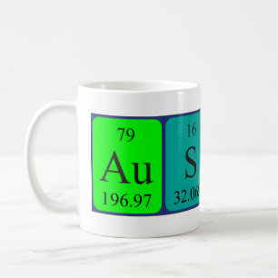 Caneca De Café Mug do nome da mesa periódica do Austin