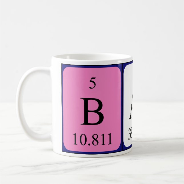 Caneca De Café Mug do nome da mesa periódica do Bart (Esquerda)
