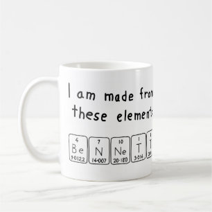 Caneca De Café Mug do nome da mesa periódica do Bennett