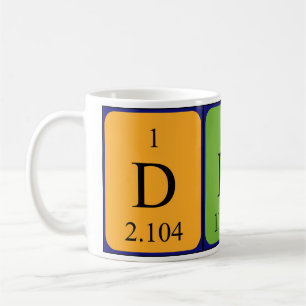 Caneca De Café Mug do nome da mesa periódica do Dino