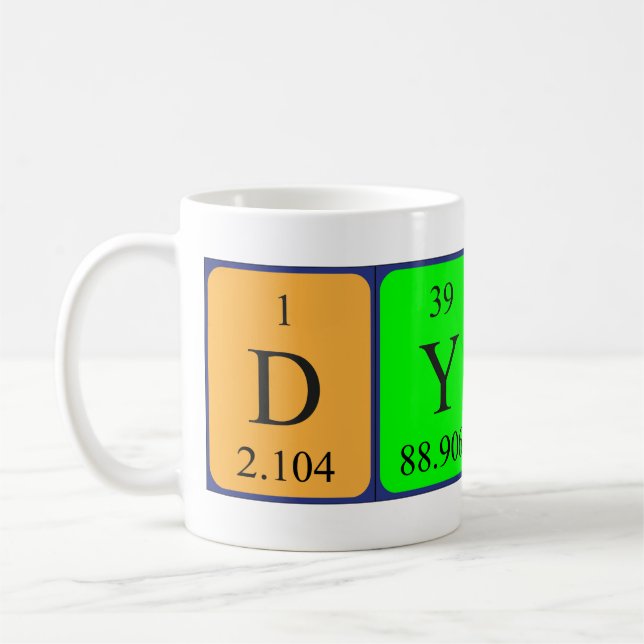 Caneca De Café Mug do nome da mesa periódica do Dylan (Esquerda)