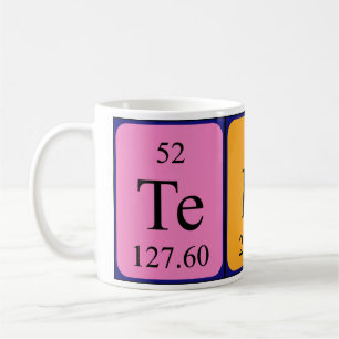 Caneca De Café Mug do nome da mesa periódica do Tedi