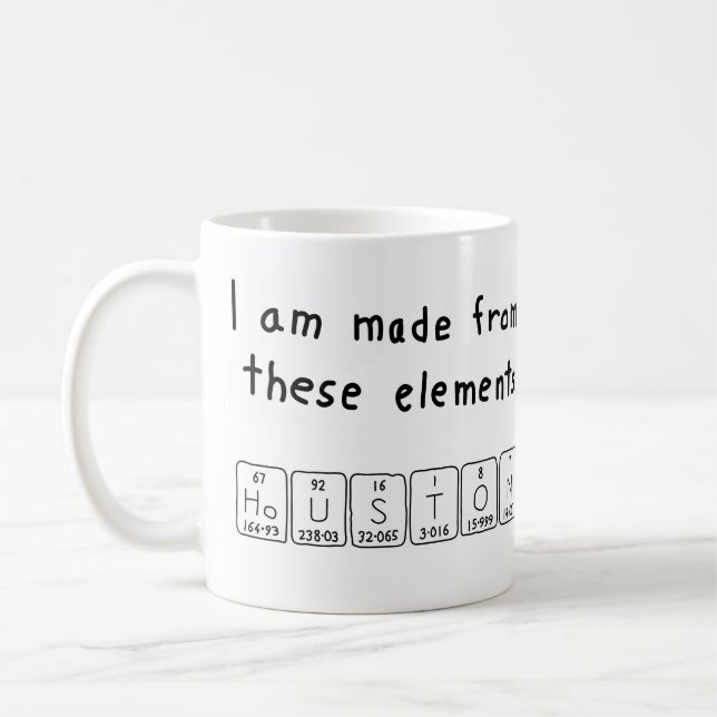 Caneca De Café Mug do nome da mesa periódica Houston (Esquerda)