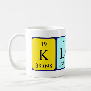Caneca De Café Mug do nome da mesa periódica Klaus