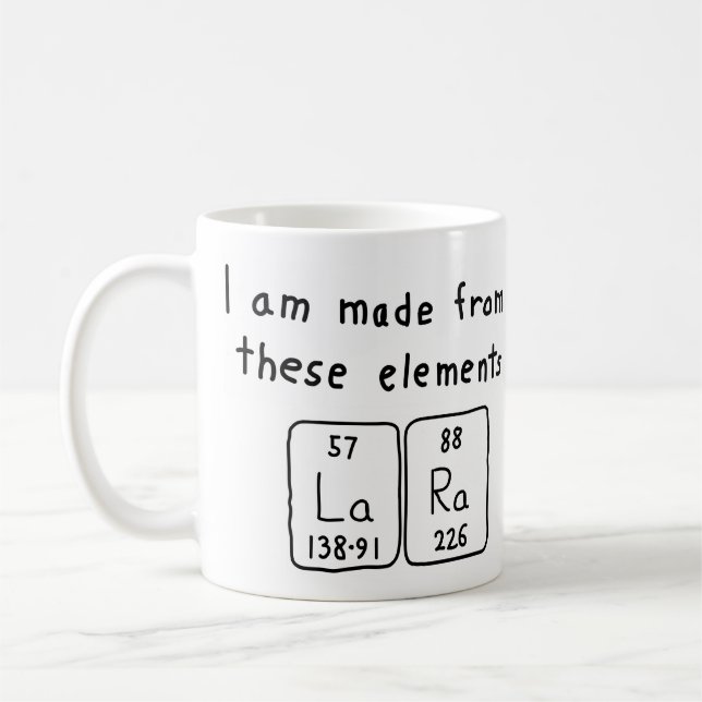 Caneca De Café Mug do nome da mesa periódica Lara (Esquerda)