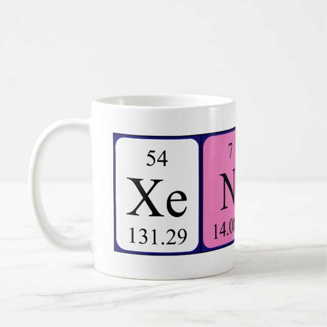 Caneca De Café Mug do nome da mesa periódica Xenos (Esquerda)