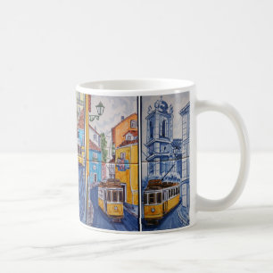 Caneca De Café mug eléctrico ruas de Lisboa azulejos